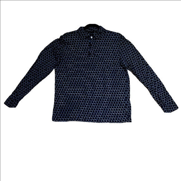 Hugo Boss Black and Gray Patterned Dress Shirt - Picture 1 of 3